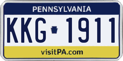 PA license plate KKG1911