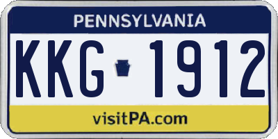 PA license plate KKG1912