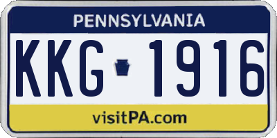 PA license plate KKG1916