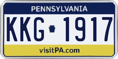 PA license plate KKG1917