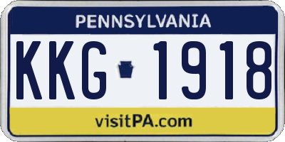 PA license plate KKG1918