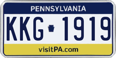 PA license plate KKG1919