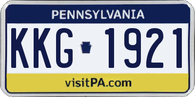 PA license plate KKG1921