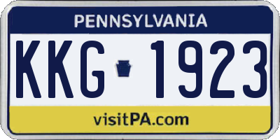 PA license plate KKG1923