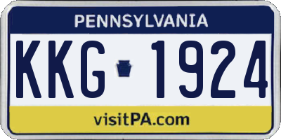 PA license plate KKG1924