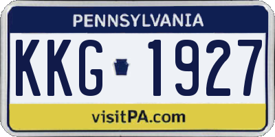 PA license plate KKG1927