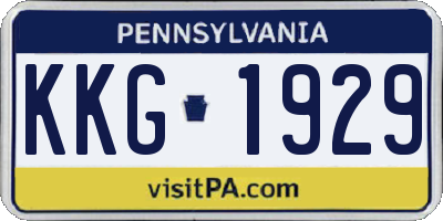 PA license plate KKG1929