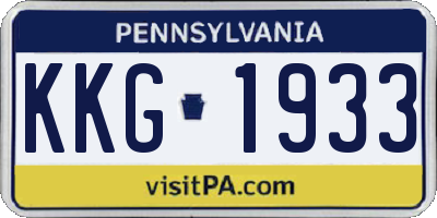 PA license plate KKG1933