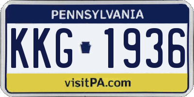 PA license plate KKG1936
