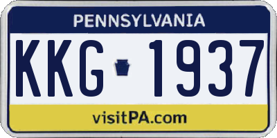 PA license plate KKG1937