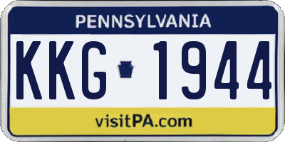 PA license plate KKG1944