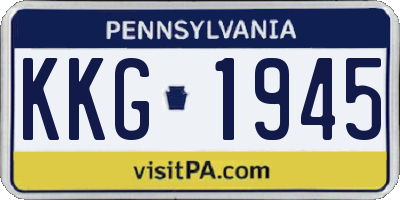 PA license plate KKG1945