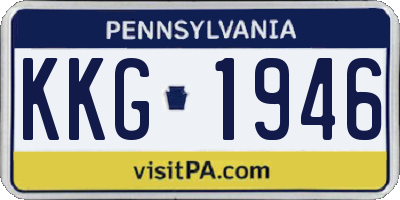 PA license plate KKG1946