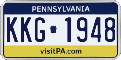 PA license plate KKG1948