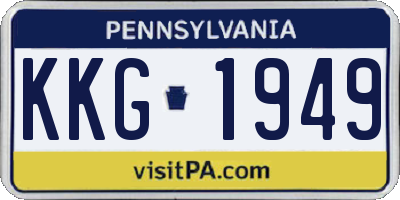 PA license plate KKG1949