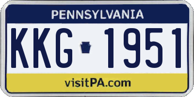 PA license plate KKG1951