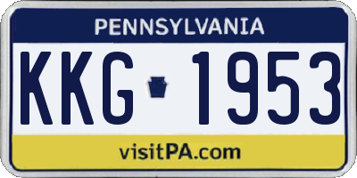 PA license plate KKG1953