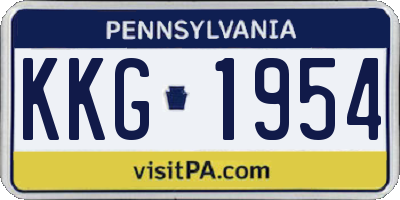 PA license plate KKG1954