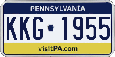 PA license plate KKG1955