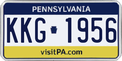 PA license plate KKG1956
