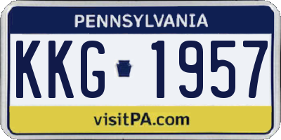 PA license plate KKG1957