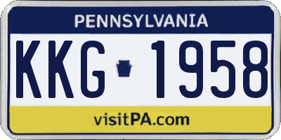PA license plate KKG1958