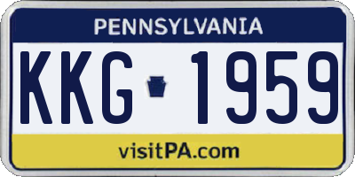 PA license plate KKG1959