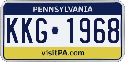 PA license plate KKG1968