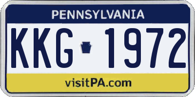 PA license plate KKG1972