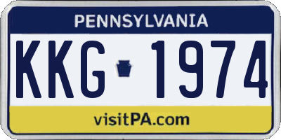 PA license plate KKG1974