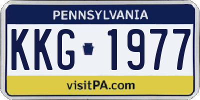 PA license plate KKG1977