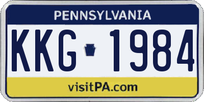 PA license plate KKG1984