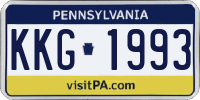 PA license plate KKG1993