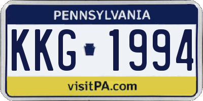 PA license plate KKG1994
