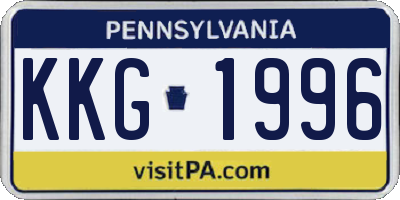 PA license plate KKG1996