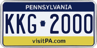 PA license plate KKG2000