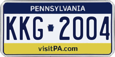 PA license plate KKG2004