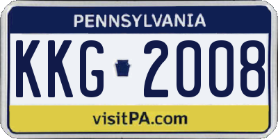 PA license plate KKG2008