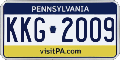 PA license plate KKG2009
