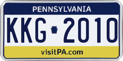 PA license plate KKG2010