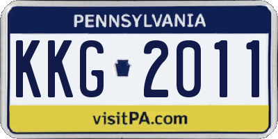 PA license plate KKG2011