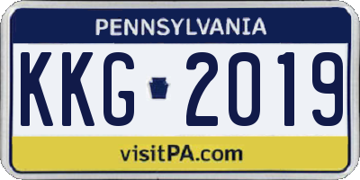 PA license plate KKG2019