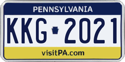 PA license plate KKG2021