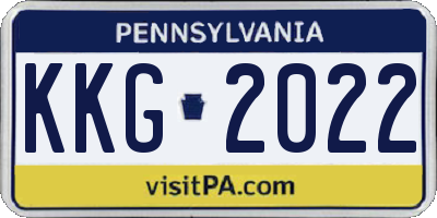 PA license plate KKG2022