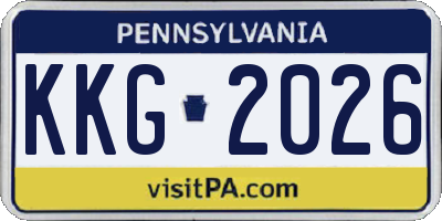 PA license plate KKG2026