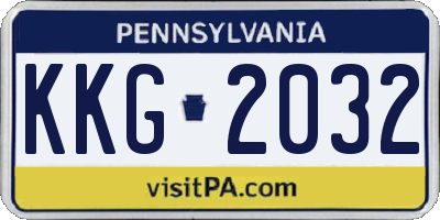 PA license plate KKG2032