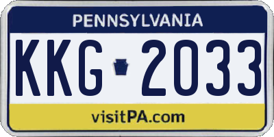 PA license plate KKG2033