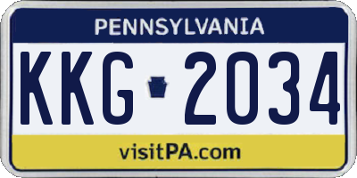 PA license plate KKG2034