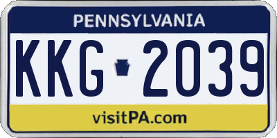 PA license plate KKG2039