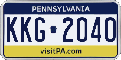 PA license plate KKG2040